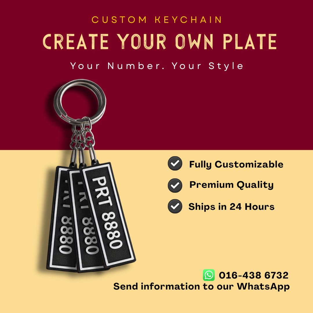 【Ships in 24hrs】Custom Car Plate Keychain – Personalized Number Tag (24H Fast Shipping)