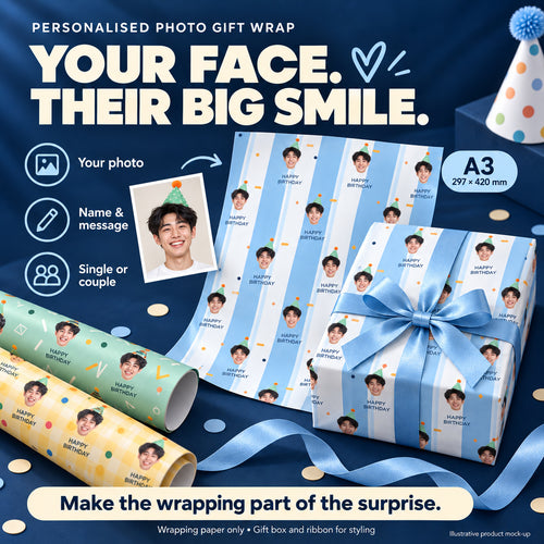 Auraprint personalised A3 photo gift wrapping paper