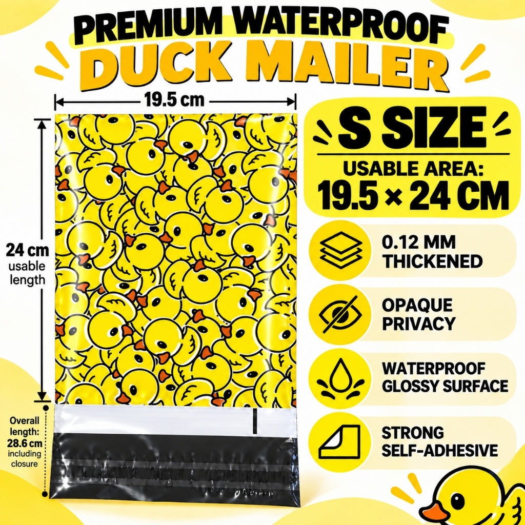 Yellow duck print waterproof courier bag