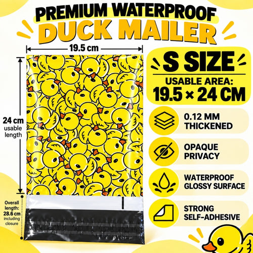 Yellow duck print waterproof courier bag