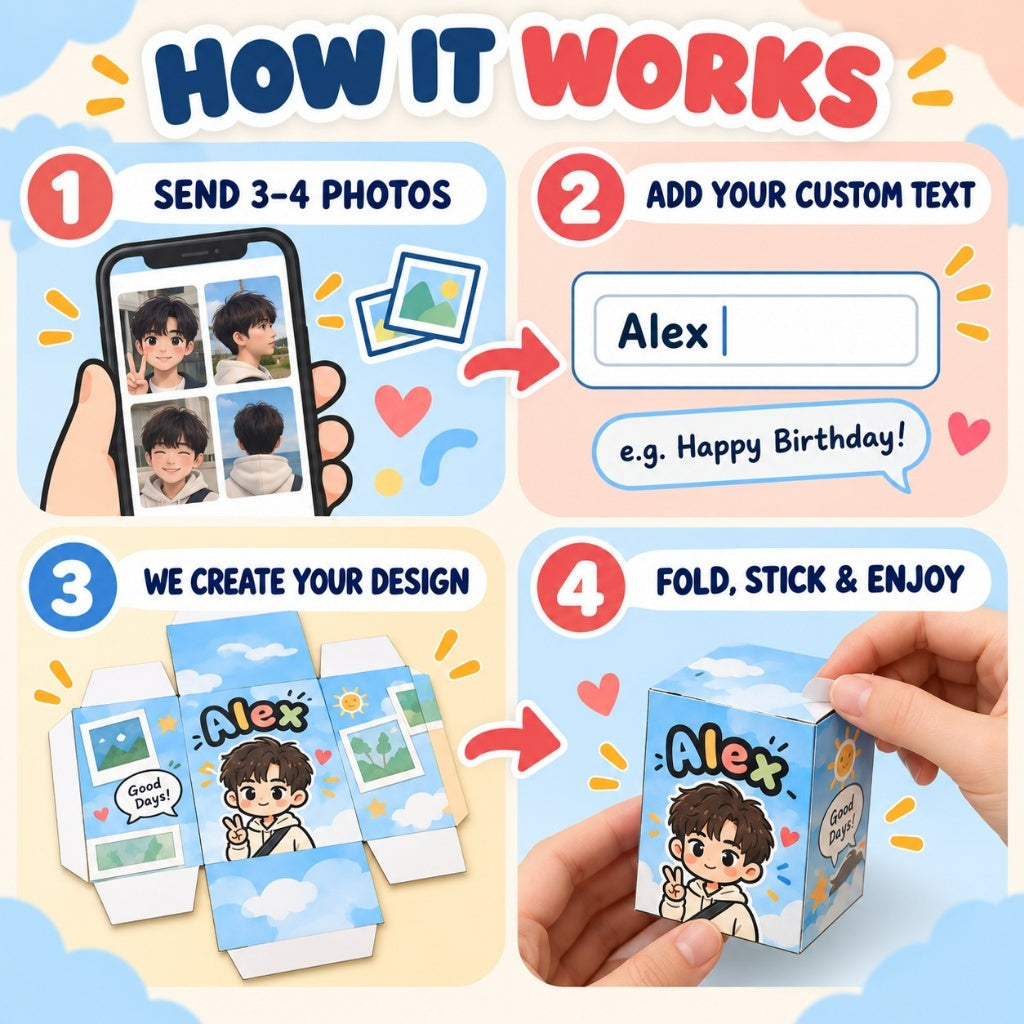 Auraprint custom photo folded gift cube card