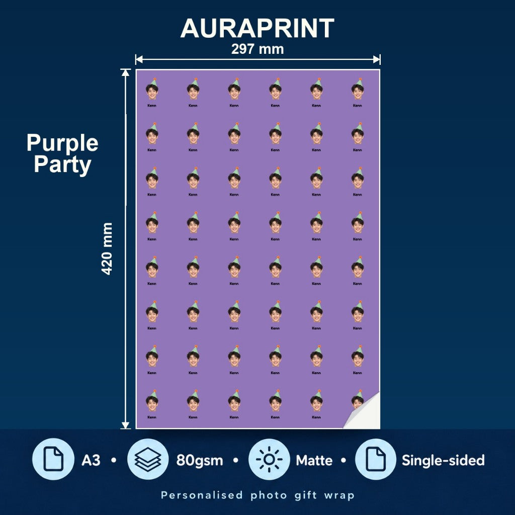 Purple - Auraprint personalised gift wrap