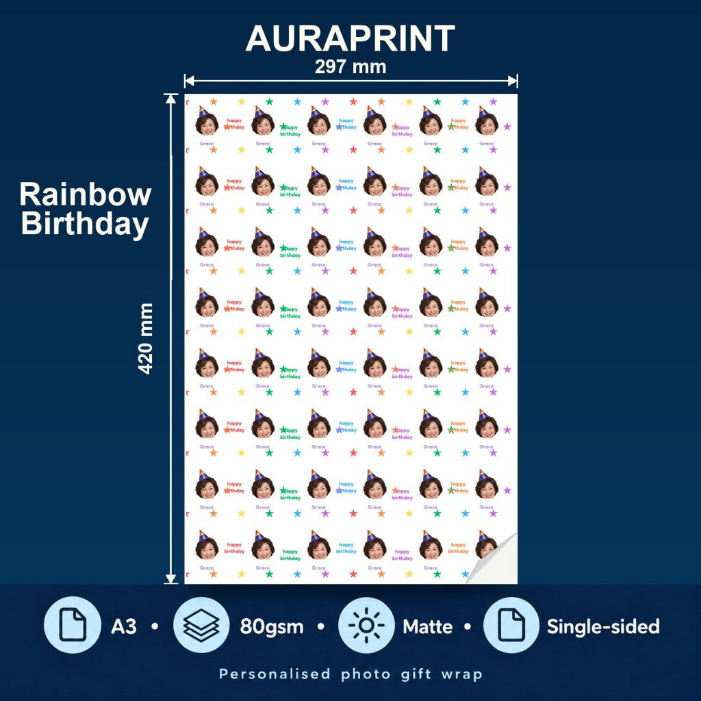 Rainbow - Auraprint personalised gift wrap