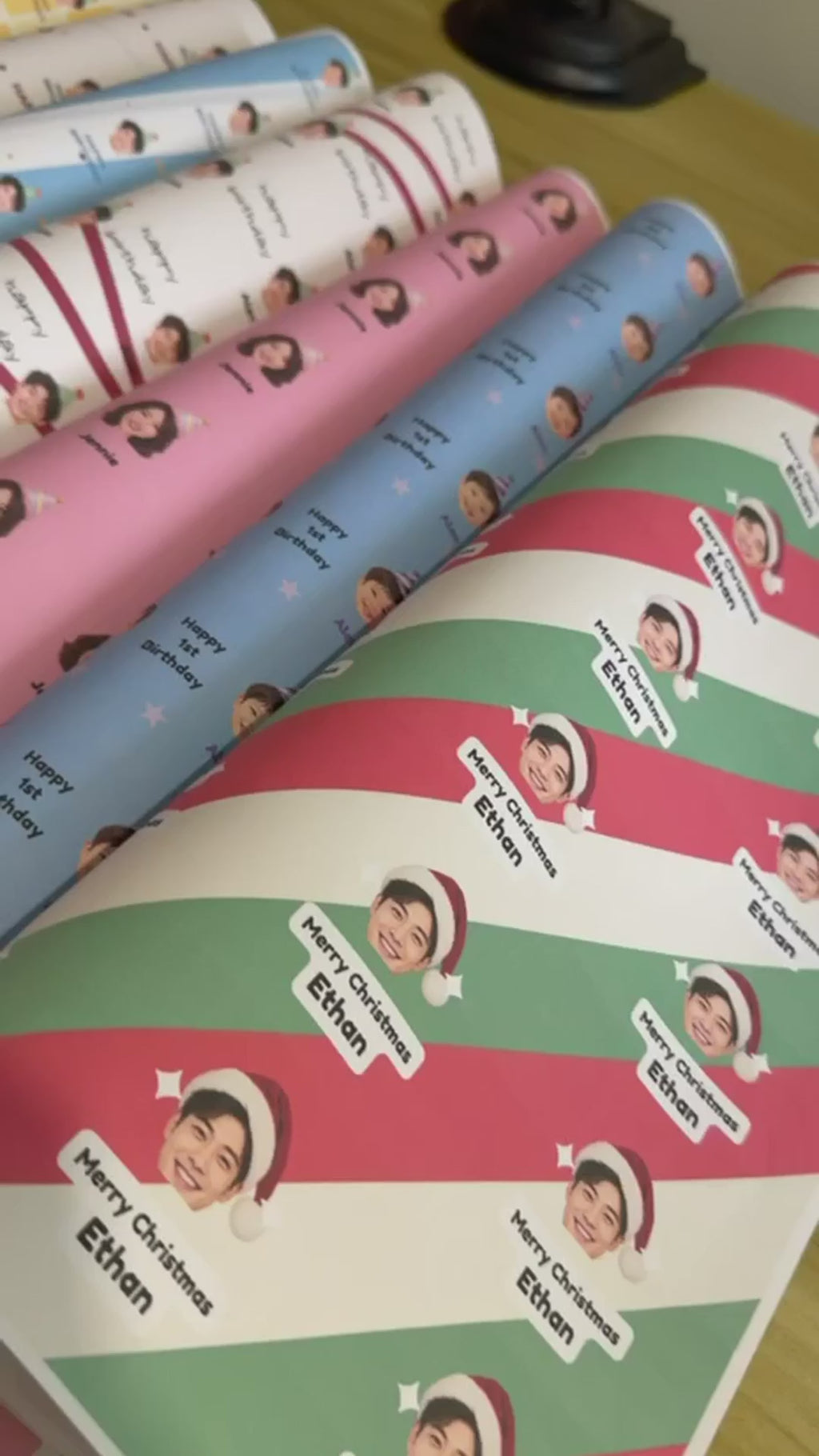 Auraprint Personalised Photo Gift Wrapping Paper | A3 80gsm Matte | Custom Name & Message